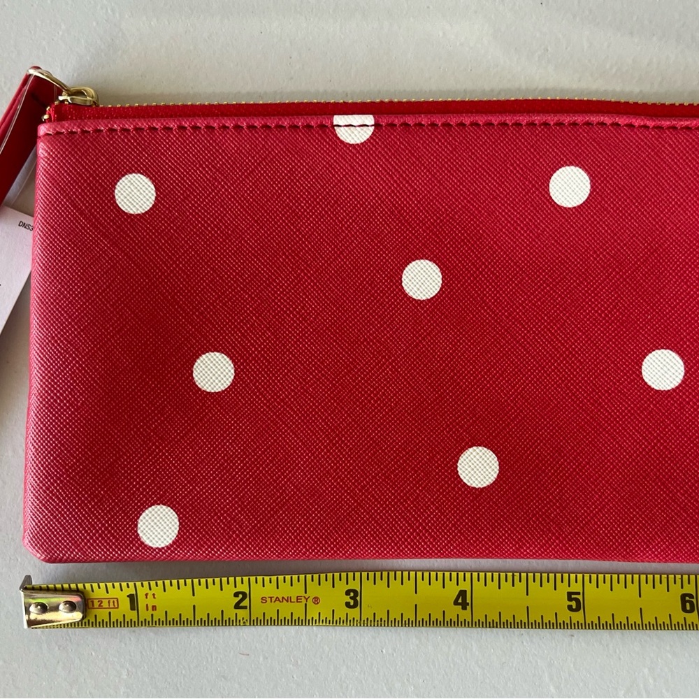 LOFT Red and White Polka Dot Wristlet